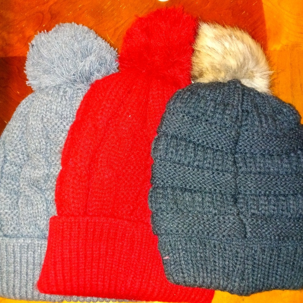 Beanies with the fur ball